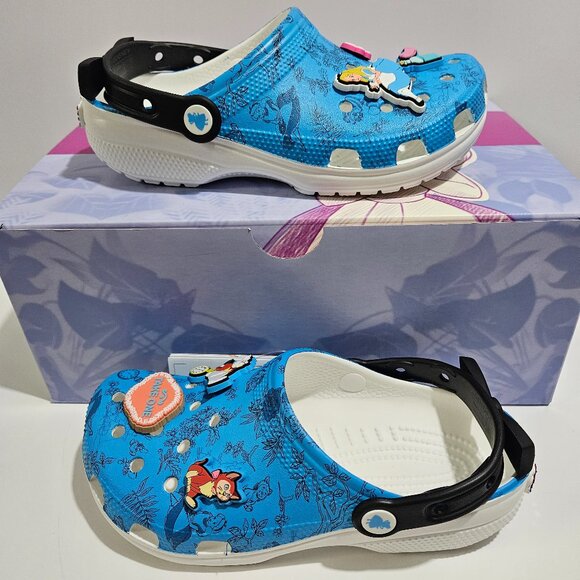 Disney Alice In Wonderland Slip On Clogs Women's Size 7 Sandals With Box Blue - Picture 1 of 11